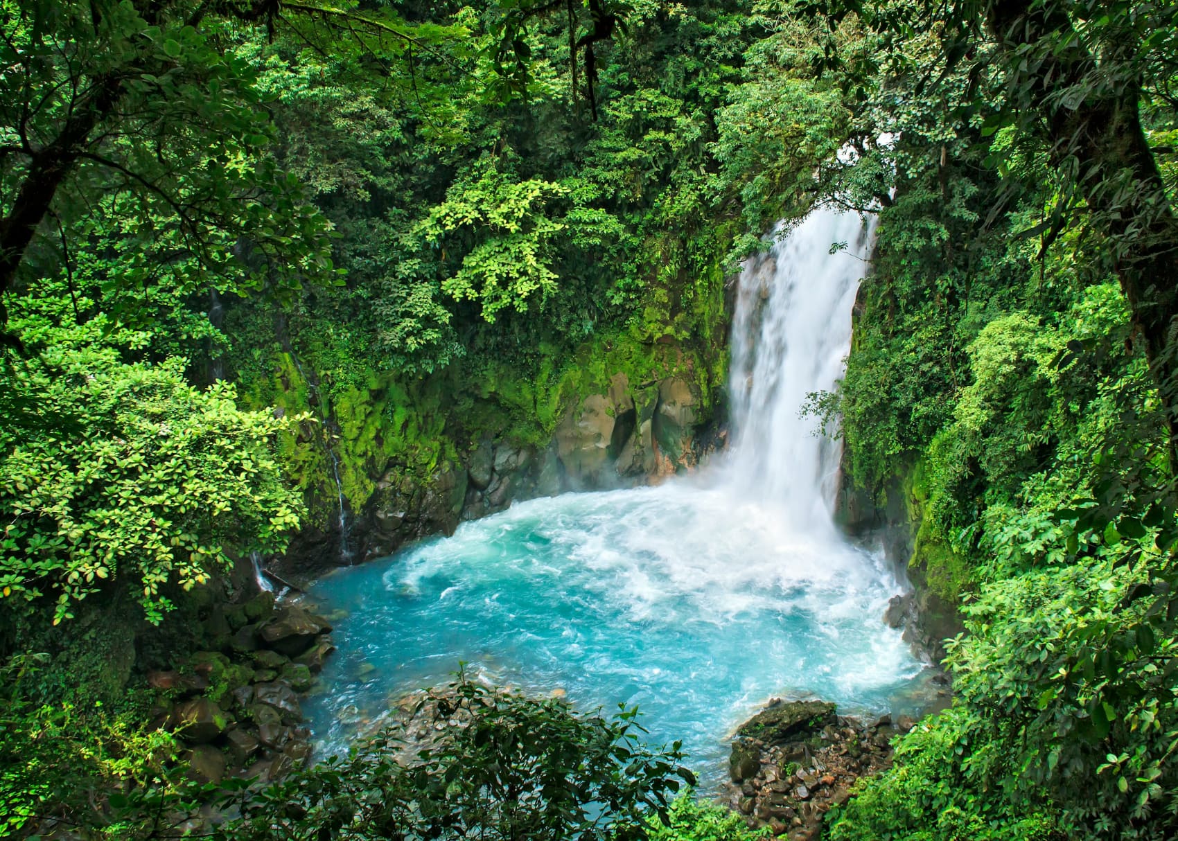 Celeste waterfall in Tenoria National Park