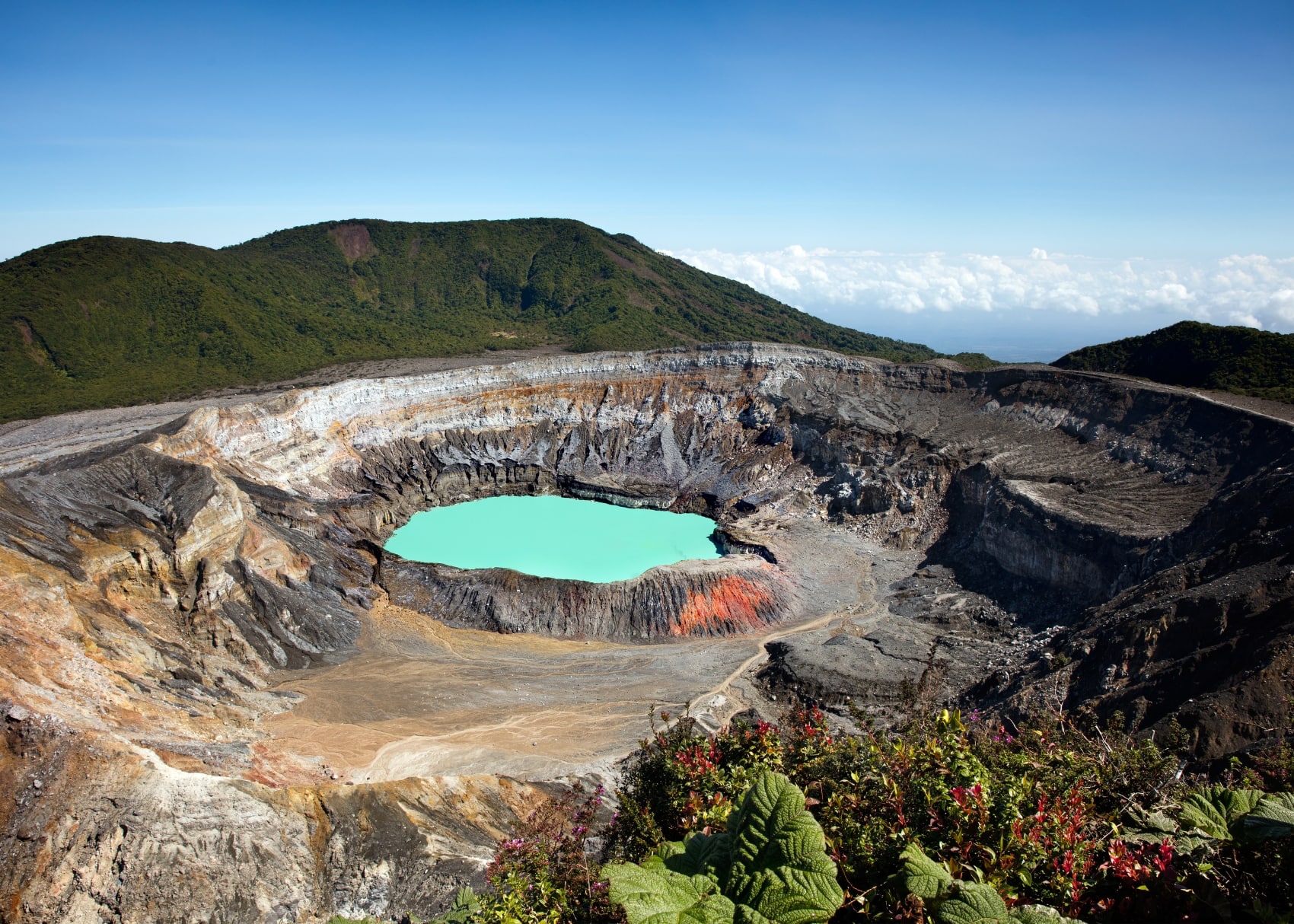 overlooking the ultra turquoise crater of Poas Volcano