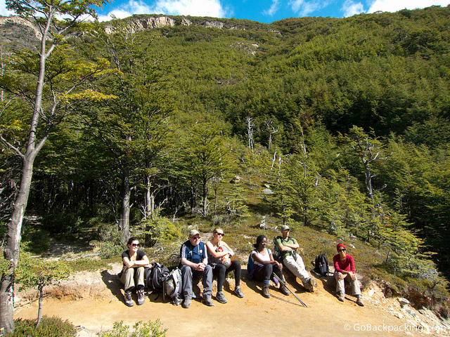 ITaking a break on the hike to 3 towers.